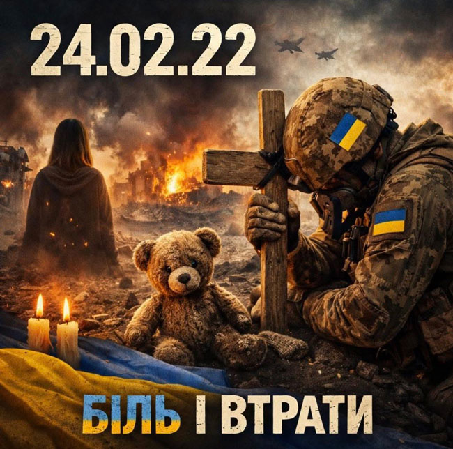 Четверті роковини вторгнення рф на Україну. Памʼятаємо… Четверті роковини вторгнення рф на Україну. Памʼятаємо…